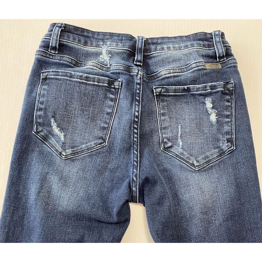 KanCan Jeans Women’s Sz 5/26 (26x27) Blue Destroyed Distressed Skinny Ankle - Picture 3 of 10